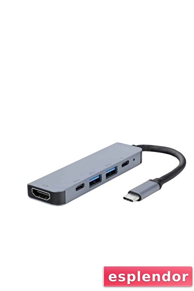 esplendor Converter Converter Adapter MacBook 3 in 1 Type-C to HDMI USB 3.0
