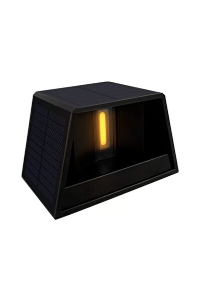 HOFF Lampă solară de perete LED, 6W, lumină caldă, neagră, IP44