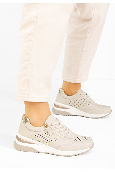 B T Shoes Sneakerși dama piele Abrienda bej