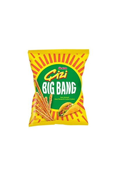 Ülker ÇİZİ Big Bang Taco Aromalı Mısır Parçacıklı Çubuk Kraker - 50 gram - 15...