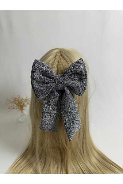 MegssStore Gray Glittery Double Bow Automatic Buckle