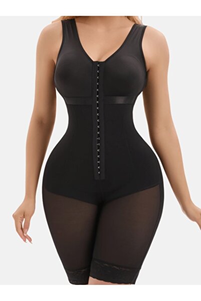 The Casius. Lenjerie modelatoare tip faja columbiana, cu capse si fermoar, negru