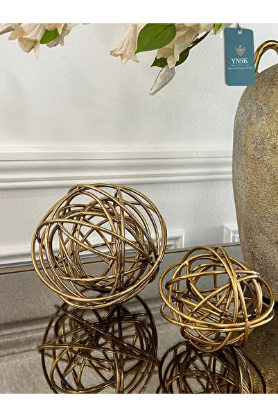 Luxury | Geoball | Imported 2-Piece Luxury Metal Ball Spiral Decorative Object
