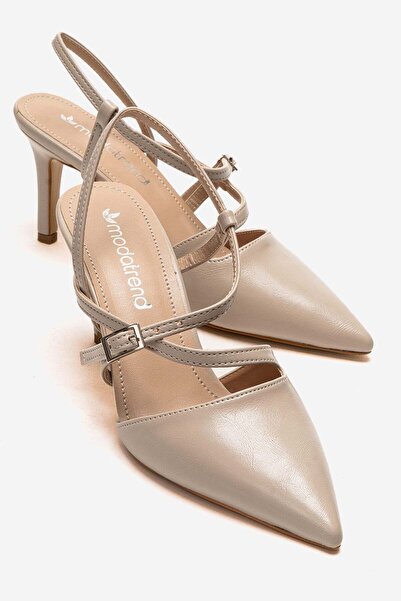 CCWAY AYAKKABI Tocuri încrucișate de damă sandale BEJ RIPED