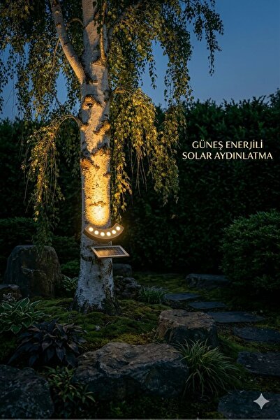 gaman Güneş Enerjili Ağaç Aydınlatma LED Bahçe Lambası - Solar Dekor Dış Meka...