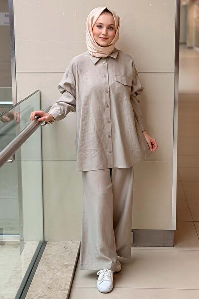 Nuss Kapak Cepli Gömlek Pantolon Basic Takım