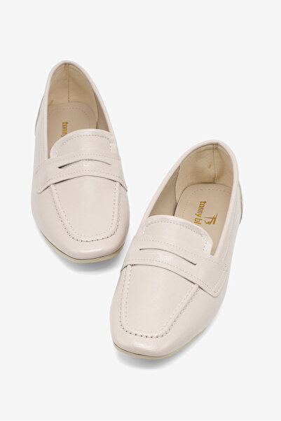 Tonny Black Women's Beige Comfortable Thermo Sole Daily Shoes Ballet Flats