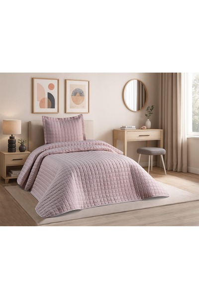 ARSEM EV TEKSTİL Κάλυμμα κρεβατιού Hayal Pudra Μονό Καπιτονέ Κεντημένο από το...