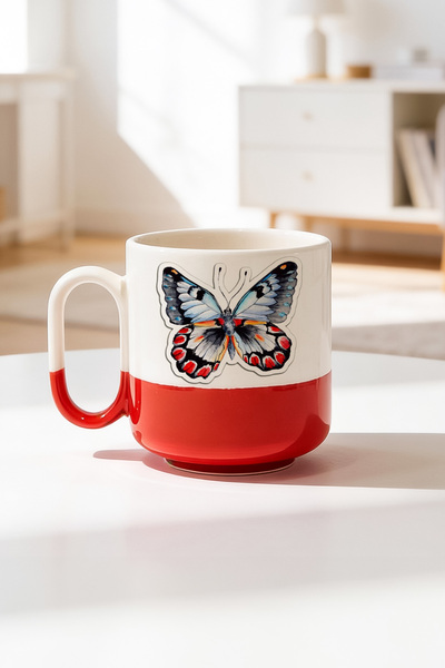 BB TRADE Mixed Butterfly Design Ceramic Printed Pro Mug 330ml