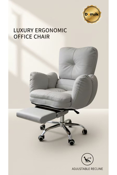 Domuik Office Chair with Foot Rest, Office Desk Chair with Adjustable Lumbar ...