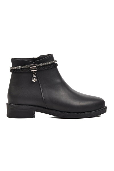 Aspor Black Skin Women's Biker Boots