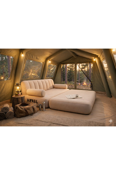 habl Çift Kişilik 2’si 1 Arada Kendi Kendine Şişen Şarjlı Şişme Koltuk ve Yat...