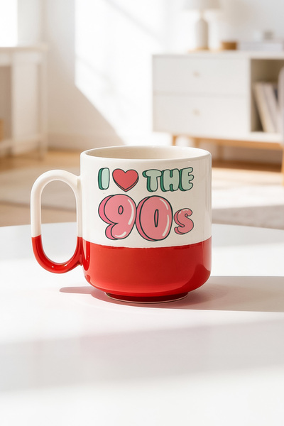 BB TRADE كوب I Love 90's المصنوع من السيراميك بسعة مطبوع مل