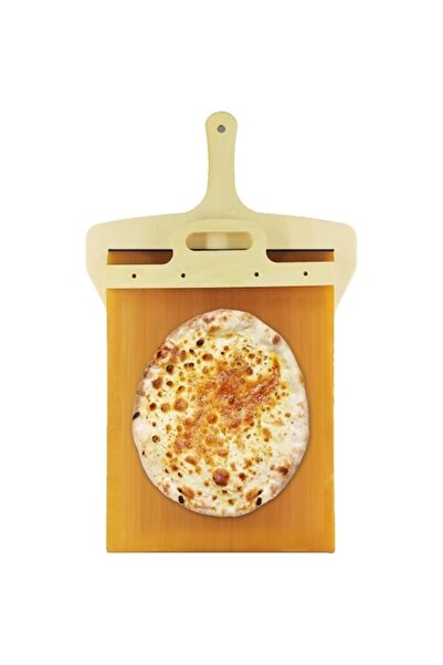 QUANDES Spatulă culisantă pentru aluat de pizza cu mâner, lemn, Quandes®