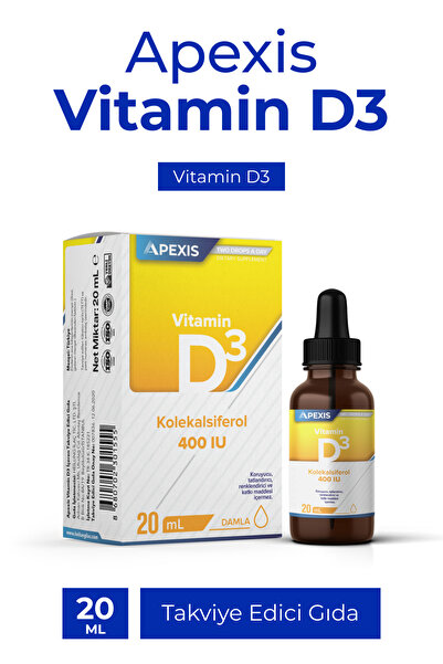 Apexis Vitamin D3 Kolekalsiferol Damla 20 ml 400 IU