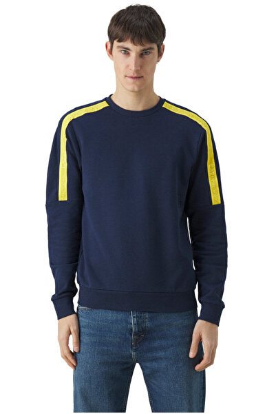 Emporio Armani Regular Fit Pullover 100% Cotton Ea7 1554 Navy Blue