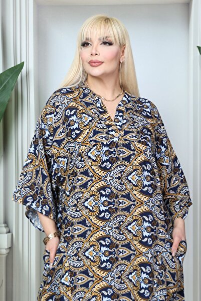 mervemoda Women's large size woven dress