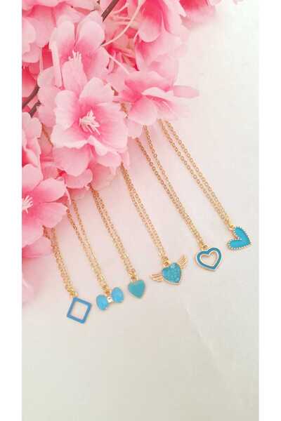 SOUL BY A&B 6-Piece Friendship Necklace Bff Necklace Blue Heart Necklace