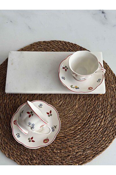 ROSSEV Porcelain Turkish Coffee Cup for 2 People Garten