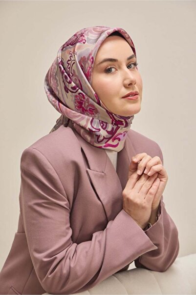 Silk Home Μεταξωτό Φουλάρι Tivil IST 11512- 36 Εθνοτικό Σχέδιο Δαμασκηνί