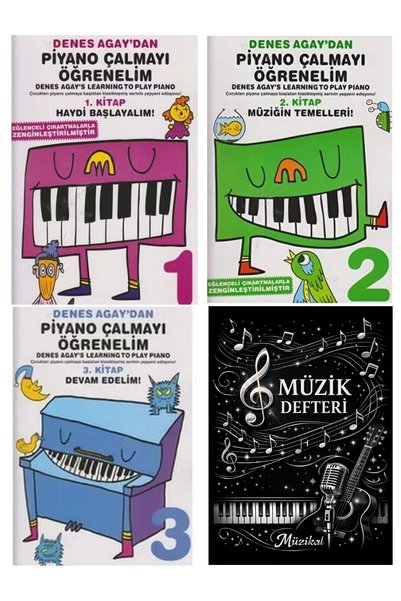 Porte Müzik Eğitimi Denes Agay 1 - 2 - 3 Müzik Defteri Hediyeli