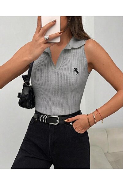 LUXETIQUE Open Polo Collar Knitwear