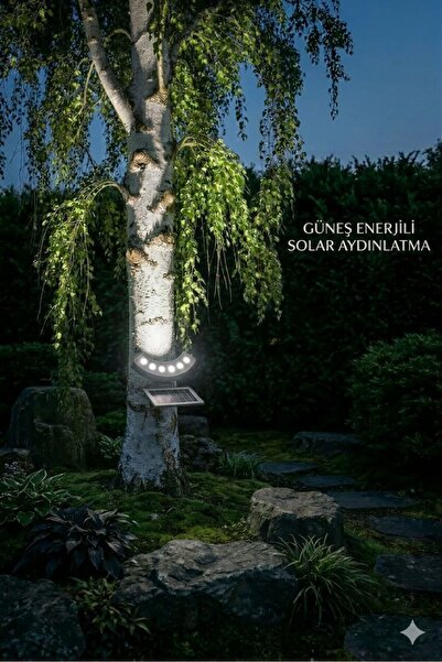 gaman Güneş Enerjili Ağaç Aydınlatma Beyaz LED Bahçe Lambası-Solar Dekor Dış ...