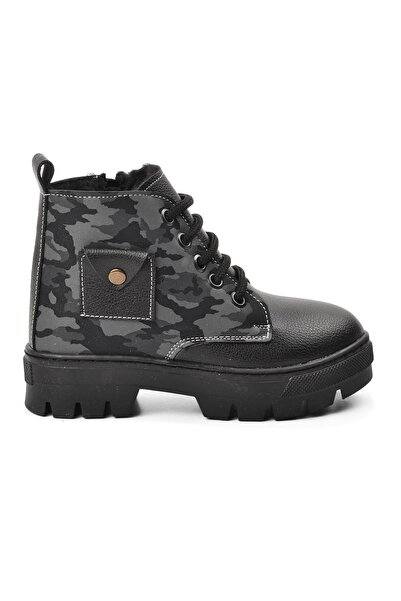 Aspor Black Camouflage Kids Boots