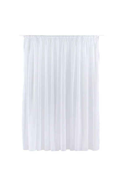 OEM Κουρτίνα βουάλ 400 x 245 εκατοστά Sable, Μονόχρωμο σχέδιο, με βολάν, λευκό