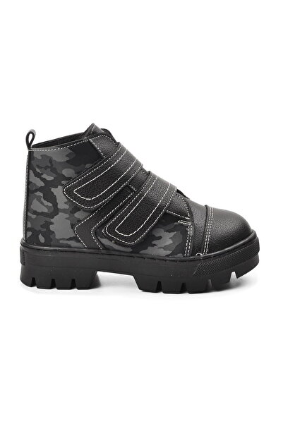 Aspor Black Camouflage Unisex Kids Boots