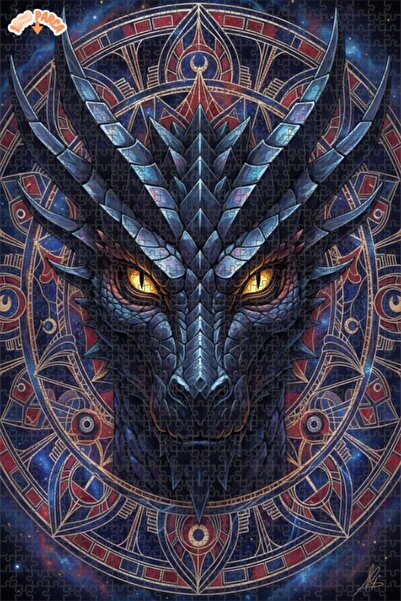 Esranın Dünyası Mysterious Dragon Art Double Layer Framed Wooden Puzzle 1000 ...