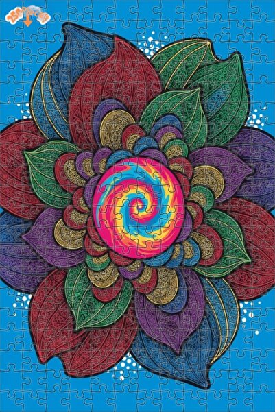 Esranın Dünyası Rainbow Floral Print Modern Art Look Double-Layer Framed Wood...