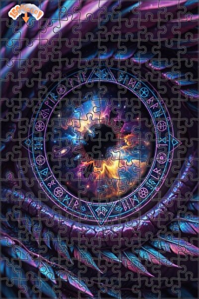 Esranın Dünyası Cosmic Eye Oil Painting Lookalike Double-Layer Framed Wooden ...