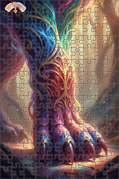 Esranın Dünyası Creature Claws Watercolor Double-Layer Framed Wooden Puzzle 1...