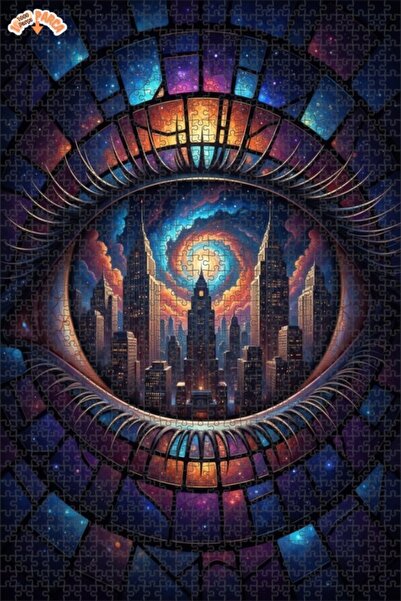 Esranın Dünyası City of the Galaxy Beyond the Eyes Oil Painting Look Art Puzz...