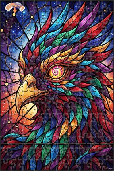 Esranın Dünyası Magical Eagle Mosaic Art Double-Layer Framed Wooden Puzzle 15...