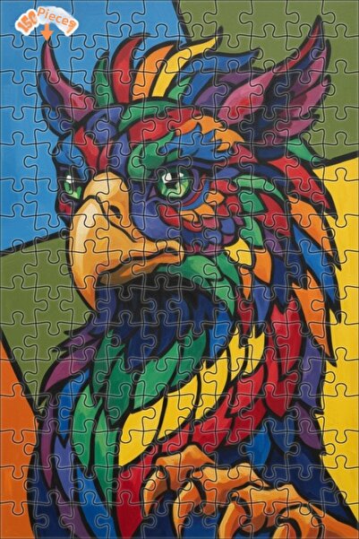 Esranın Dünyası Majestic Colorful Griffin Art Double-Layer Framed Wooden Puzz...
