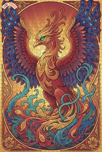 Esranın Dünyası Phoenix Art Double Layer Framed Wooden Puzzle 1000 Pieces 70X50
