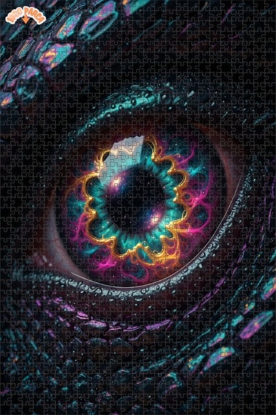 Esranın Dünyası Eye of the Universe Oil Painting Lookalike Double-Layer Frame...