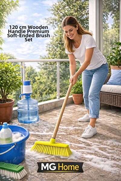 VENON Boxed ❤️   Wooden Handle Set ❤️   Car Wash Bathroom Cleaning Brush Balcony ❤️   Soft Tip Brush ❤️