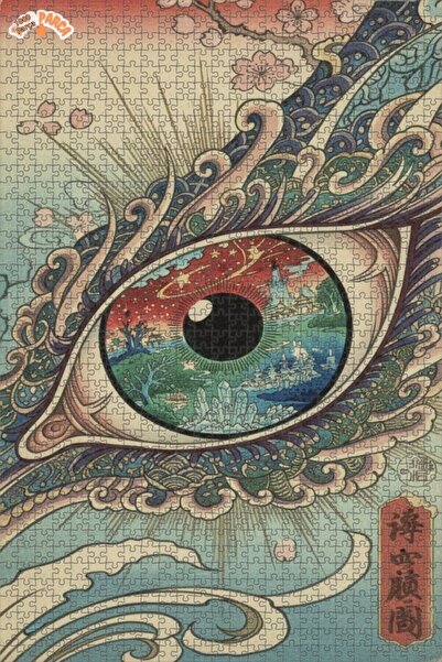 Esranın Dünyası Universal Landscape Inside the Eye Oil Painting Look Wooden P...