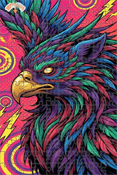 Esranın Dünyası Colorful Eagle Art Double-Layer Framed Wooden Puzzle 150 Piec...