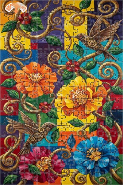 Esranın Dünyası Steam Powered Mechanical Swallows Colorful Flowers Oily Doubl...