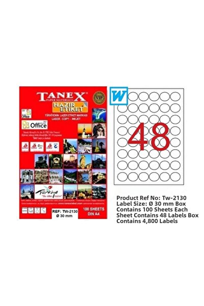 Tanex Лазерна етикетка 100 YP 0,30 мм за лазерни, копирни и мастиленоструйни ...