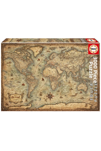 EDUCA Puzzle 3000 Parça Dünya Haritası - 19567 - Harta lumii