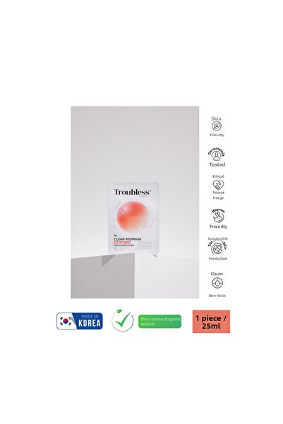 Troubless Akne& Ve Kızarıklık Karşıtı Doğal Liflerden Üretilmiş Yüz Maskesi 1...