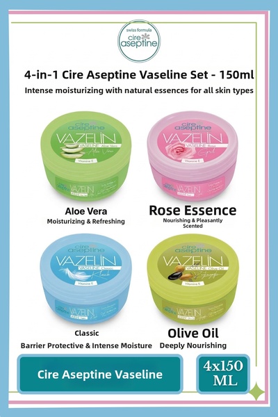 CIRE ASEPTINE Aceptine Cire - Mixed Pack of 4, Vaseline 150 ml, X4