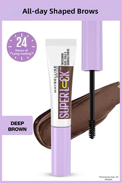 Maybelline New York Super Lock Brow Glue Kaş Sabitleyici Maskara - Koyu Kahve...