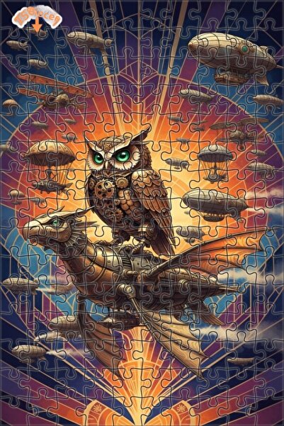 Esranın Dünyası Owl Dragon with Steam Clock Art Puzzle 150 Pieces 20X30