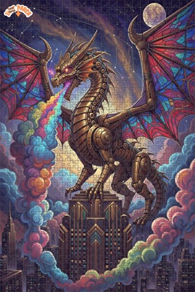 Esranın Dünyası Mechanical Dragon Breath Double-Layer Framed Wooden Puzzle 10...